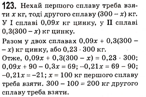 Завдання № 123 - § 1. Лінійне рівняння з однією змінною - ГДЗ Алгебра 7 клас А.Г. Мерзляк, В.Б. Полонський, М.С. Якір 2015