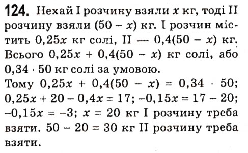Завдання № 124 - § 1. Лінійне рівняння з однією змінною - ГДЗ Алгебра 7 клас А.Г. Мерзляк, В.Б. Полонський, М.С. Якір 2015