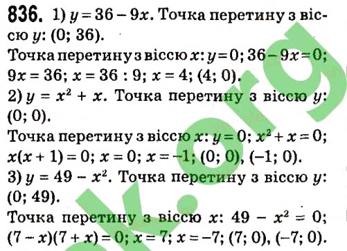 Завдання № 836 - § 3. Функції - ГДЗ Алгебра 7 клас А.Г. Мерзляк, В.Б. Полонський, М.С. Якір 2015