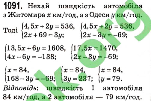 Завдання № 1091 - § 4. Системи лінійних рівнянь із двома змінними - ГДЗ Алгебра 7 клас А.Г. Мерзляк, В.Б. Полонський, М.С. Якір 2015