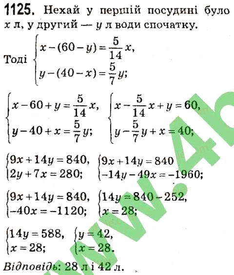 Завдання № 1125 - § 4. Системи лінійних рівнянь із двома змінними - ГДЗ Алгебра 7 клас А.Г. Мерзляк, В.Б. Полонський, М.С. Якір 2015
