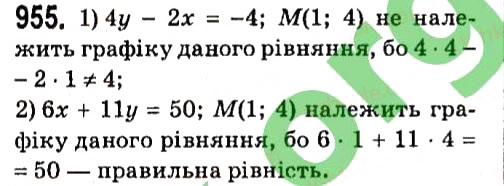Завдання № 955 - § 4. Системи лінійних рівнянь із двома змінними - ГДЗ Алгебра 7 клас А.Г. Мерзляк, В.Б. Полонський, М.С. Якір 2015