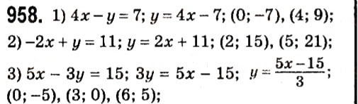 Завдання № 958 - § 4. Системи лінійних рівнянь із двома змінними - ГДЗ Алгебра 7 клас А.Г. Мерзляк, В.Б. Полонський, М.С. Якір 2015