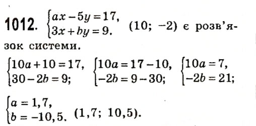 Завдання № 1012 - Розділ 3. Лінійні рівняння та їх функції - ГДЗ Алгебра 7 клас О.С. Істер 2015