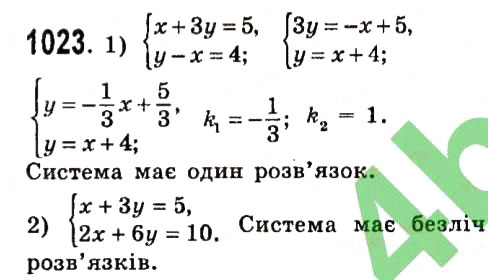 Завдання № 1023 - Розділ 3. Лінійні рівняння та їх функції - ГДЗ Алгебра 7 клас О.С. Істер 2015