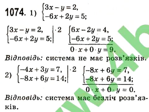 Завдання № 1074 - Розділ 3. Лінійні рівняння та їх функції - ГДЗ Алгебра 7 клас О.С. Істер 2015