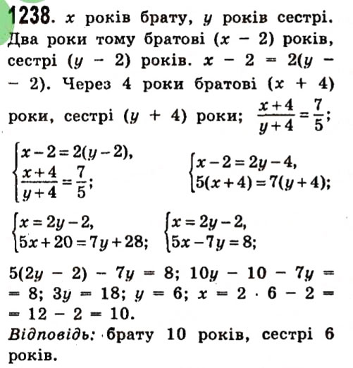 Завдання № 1238 - Розділ 3. Лінійні рівняння та їх функції - ГДЗ Алгебра 7 клас О.С. Істер 2015