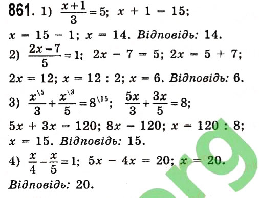 Завдання № 861 - Розділ 3. Лінійні рівняння та їх функції - ГДЗ Алгебра 7 клас О.С. Істер 2015