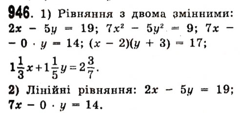 Завдання № 946 - Розділ 3. Лінійні рівняння та їх функції - ГДЗ Алгебра 7 клас О.С. Істер 2015