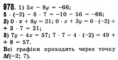 Завдання № 978 - Розділ 3. Лінійні рівняння та їх функції - ГДЗ Алгебра 7 клас О.С. Істер 2015