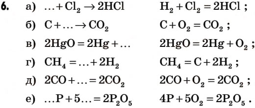 Завдання № 6 - § 16. Хімічні рівняння - ГДЗ Хімія 7 клас Г.А. Лашевська 2007
