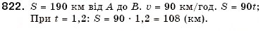 Завдання № 822 - 24. Графік функції. Функція як математична модель реальних процесів - ГДЗ Алгебра 7 клас Г.М. Янченко, В.Р. Кравчук 2008