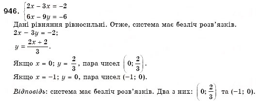 Завдання № 946 - 28. Системи двох лінійних рівнянь із двома змінними - ГДЗ Алгебра 7 клас Г.М. Янченко, В.Р. Кравчук 2008