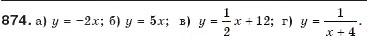 Завдання № 874 - § 21. Що таке функція? - ГДЗ Алгебра 7 клас Г.П. Бевз, В.Г. Бевз 2007