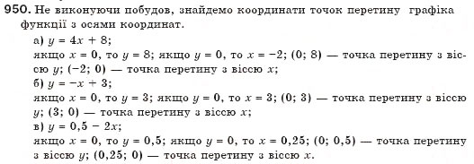 Завдання № 950 - § 23. Лінійна функція - ГДЗ Алгебра 7 клас Г.П. Бевз, В.Г. Бевз 2007