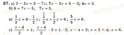 Завдання № 87 - § 3. Лінійні рівняння - ГДЗ Алгебра 7 клас Г.П. Бевз, В.Г. Бевз 2007