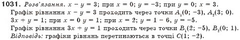 Завдання № 1031 - § 25. Графік лінійного рівняння з двома змінними - ГДЗ Алгебра 7 клас Г.П. Бевз, В.Г. Бевз 2007