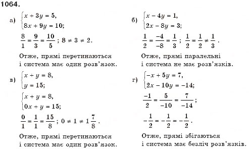 Завдання № 1064 - § 26. Системи рівнянь - ГДЗ Алгебра 7 клас Г.П. Бевз, В.Г. Бевз 2007