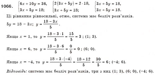 Завдання № 1066 - § 26. Системи рівнянь - ГДЗ Алгебра 7 клас Г.П. Бевз, В.Г. Бевз 2007