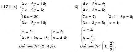 Завдання № 1121 - § 28. Спосіб додавання - ГДЗ Алгебра 7 клас Г.П. Бевз, В.Г. Бевз 2007
