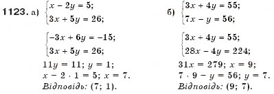 Завдання № 1123 - § 28. Спосіб додавання - ГДЗ Алгебра 7 клас Г.П. Бевз, В.Г. Бевз 2007