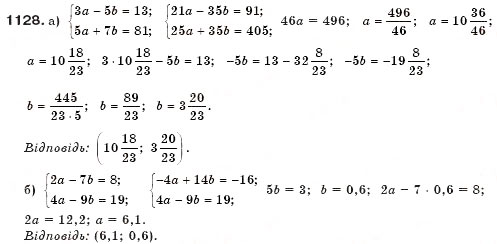 Завдання № 1128 - § 28. Спосіб додавання - ГДЗ Алгебра 7 клас Г.П. Бевз, В.Г. Бевз 2007