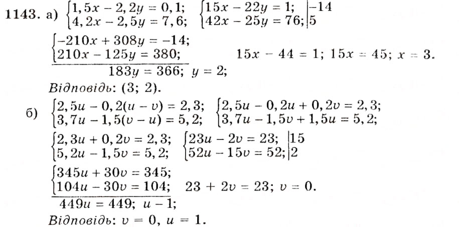 Завдання № 1143 - § 28. Спосіб додавання - ГДЗ Алгебра 7 клас Г.П. Бевз, В.Г. Бевз 2007