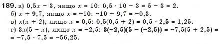 Завдання № 189 - § 5. Вирази зі змінними - ГДЗ Алгебра 7 клас Г.П. Бевз, В.Г. Бевз 2007