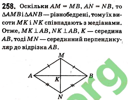 Завдання № 258 - § 2. Трикутники - ГДЗ Геометрія 7 клас А.Г. Мерзляк, В.Б. Полонський, М.С. Якір 2015