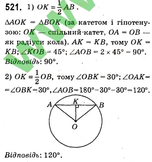 Завдання № 521 - § 4. Коло і круг. Геометричні побудови - ГДЗ Геометрія 7 клас А.Г. Мерзляк, В.Б. Полонський, М.С. Якір 2015