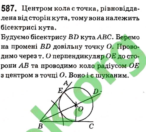 Завдання № 587 - § 4. Коло і круг. Геометричні побудови - ГДЗ Геометрія 7 клас А.Г. Мерзляк, В.Б. Полонський, М.С. Якір 2015