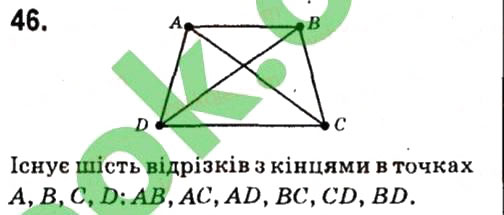 Завдання № 46 - Розділ 1. Найпростіші геометричні фігури та їх властивості - ГДЗ Геометрія 7 клас М.I. Бурда, Н.А. Тарасенкова 2015