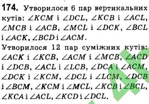 Завдання № 174 - Розділ 2. Взаємне розміщення прямих на площині - ГДЗ Геометрія 7 клас М.I. Бурда, Н.А. Тарасенкова 2015