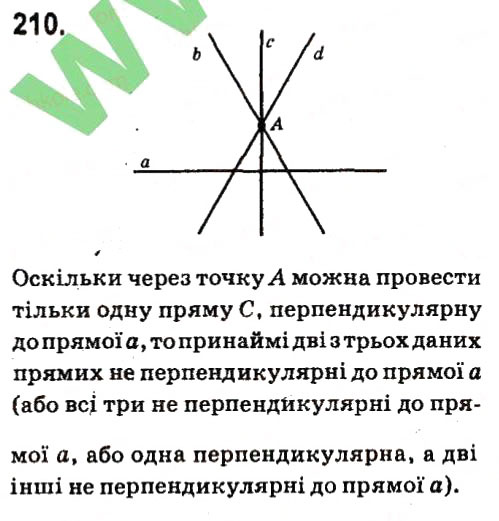 Завдання № 210 - Розділ 2. Взаємне розміщення прямих на площині - ГДЗ Геометрія 7 клас М.I. Бурда, Н.А. Тарасенкова 2015