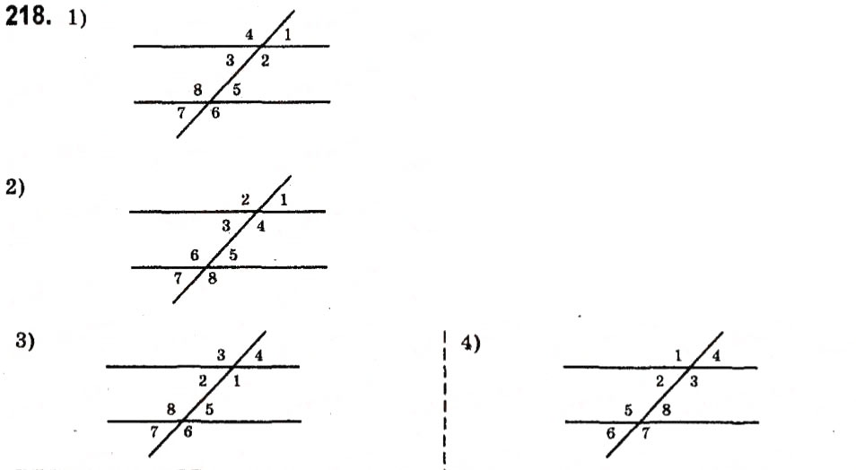 Завдання № 218 - Розділ 2. Взаємне розміщення прямих на площині - ГДЗ Геометрія 7 клас М.I. Бурда, Н.А. Тарасенкова 2015