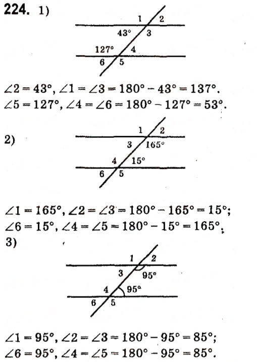 Завдання № 224 - Розділ 2. Взаємне розміщення прямих на площині - ГДЗ Геометрія 7 клас М.I. Бурда, Н.А. Тарасенкова 2015