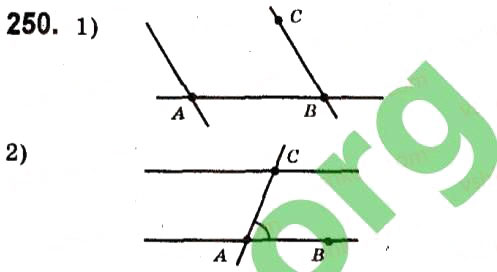Завдання № 250 - Розділ 2. Взаємне розміщення прямих на площині - ГДЗ Геометрія 7 клас М.I. Бурда, Н.А. Тарасенкова 2015