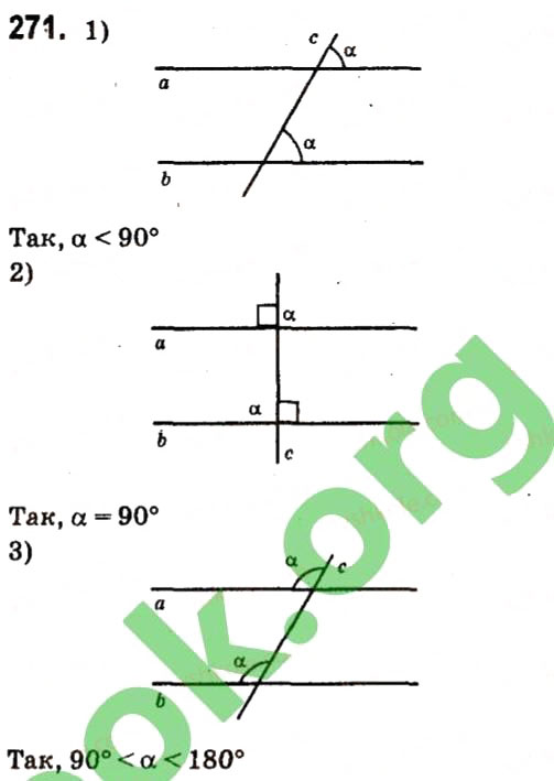 Завдання № 271 - Розділ 2. Взаємне розміщення прямих на площині - ГДЗ Геометрія 7 клас М.I. Бурда, Н.А. Тарасенкова 2015