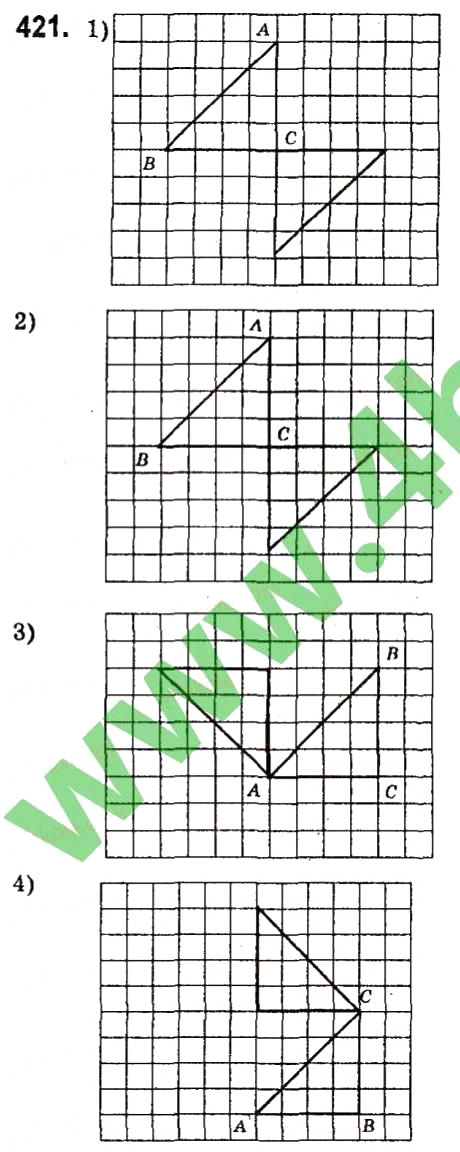 Завдання № 421 - Розділ 3. Трикутники - ГДЗ Геометрія 7 клас М.I. Бурда, Н.А. Тарасенкова 2015