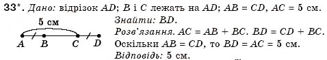 Завдання № 33 - § 2. Відрізки та їх вимірювання - ГДЗ Геометрія 7 клас М.І. Бурда, Н.А. Тарасенкова 2007