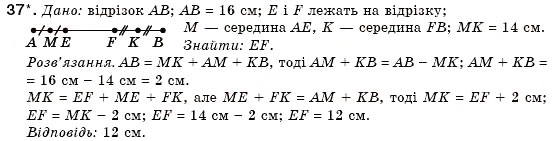 Завдання № 37 - § 2. Відрізки та їх вимірювання - ГДЗ Геометрія 7 клас М.І. Бурда, Н.А. Тарасенкова 2007