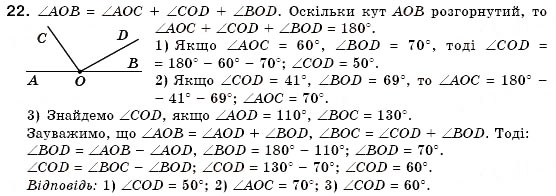 Завдання № 22 - § 3. Кути та їх вимірювання - ГДЗ Геометрія 7 клас М.І. Бурда, Н.А. Тарасенкова 2007