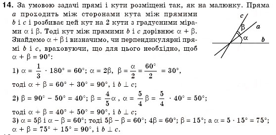 Завдання № 14 - § 6. Перпендикулярні прямі - ГДЗ Геометрія 7 клас М.І. Бурда, Н.А. Тарасенкова 2007
