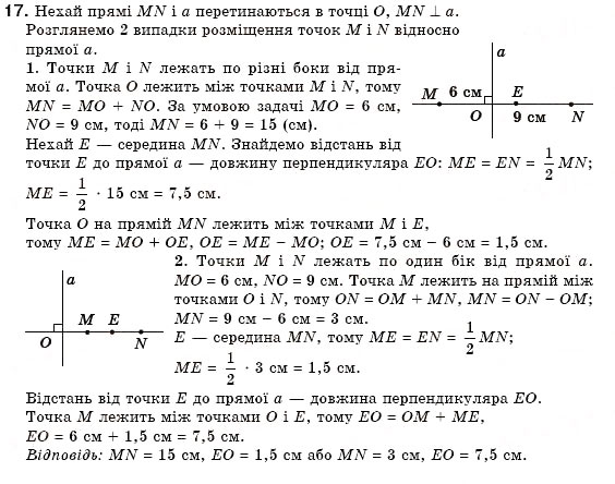 Завдання № 17 - § 6. Перпендикулярні прямі - ГДЗ Геометрія 7 клас М.І. Бурда, Н.А. Тарасенкова 2007