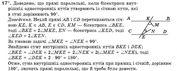 Завдання № 17 - § 8. Ознаки паралельності прямих - ГДЗ Геометрія 7 клас М.І. Бурда, Н.А. Тарасенкова 2007