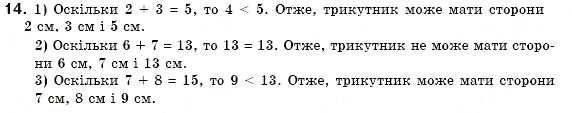 Завдання № 14 - § 10. Трикутник і його елементи - ГДЗ Геометрія 7 клас М.І. Бурда, Н.А. Тарасенкова 2007