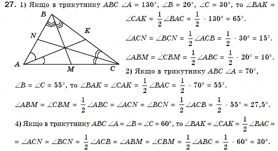 Завдання № 27 - § 10. Трикутник і його елементи - ГДЗ Геометрія 7 клас М.І. Бурда, Н.А. Тарасенкова 2007