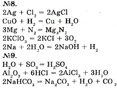 Завдання № 8 - § 24. Схема хімічної реакції - ГДЗ Хімія 7 клас О.Г. Ярошенко 2015