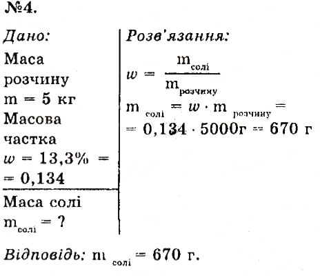 Завдання № 4 - § 34. Обчислення масової частки - ГДЗ Хімія 7 клас О.Г. Ярошенко 2015