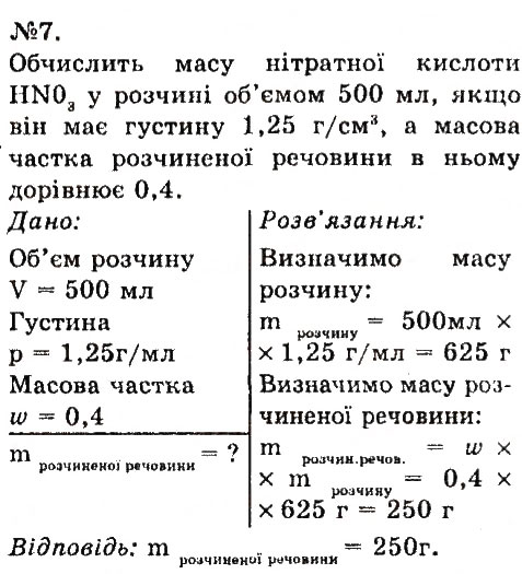 Завдання № 7 - § 34. Обчислення масової частки - ГДЗ Хімія 7 клас О.Г. Ярошенко 2015
